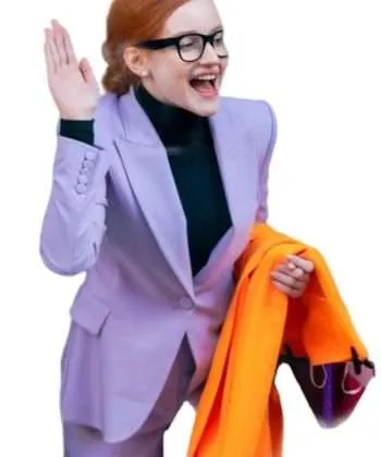 Julia Garner Inventing Anna 2022 purple Blazer