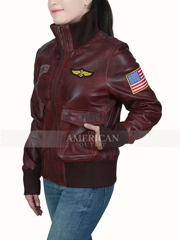 Captain Marvel Brie Larson Brown Leather Bomber Jacket