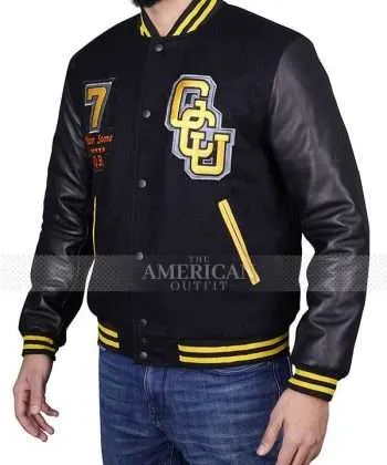 Justice League Gotham City Cyborg Letterman Black Jacket