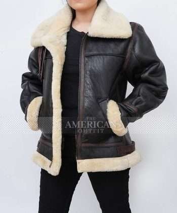 Kim Kardashian Bomber Shearling Jacket