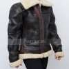 Kim Kardashian Bomber Shearling Leather Jacket