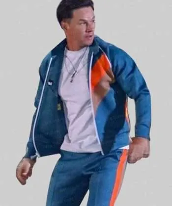 Mark Wahlberg Me Time Blue Cotton Tracksuit