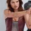 Resident Evil Afterlife Ali Larter Leather Maroon Vest
