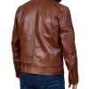 brown biker jacket