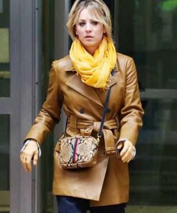 Cassie Bowden The Flight Attendant Kaley Cuoco Leather Coat