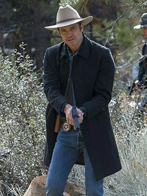 Timothy Olyphant TV Series Justified Black Trench Coat