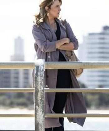 TV Series My Life Is Murder Lucy Lawless Cotton Trench Coat