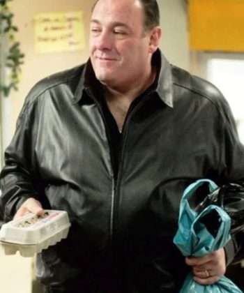TV Series The Sopranos James Gandolfini Black Leather Jacket