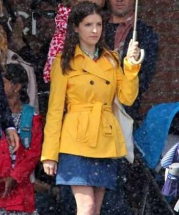 Anna Kendrick Yellow Cotton Coat