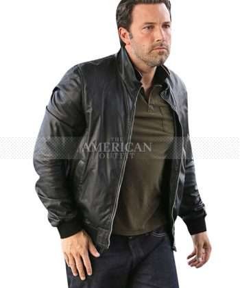 Christian Wolff The Accountant Movie Black Leather Jacket
