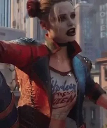 Harley Quinn Suicide Squad Kill the Justice League Red and Blue Leather Jacket