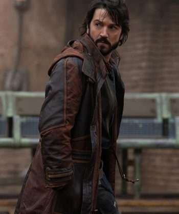 TV Series Andor Diego Luna Brown Leather Coat