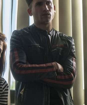 Fernando TV Series Elite Jaime Lorente Café Racer Black Leather Jacket