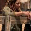 Queen Latifah End of the Road Green Cotton Coat