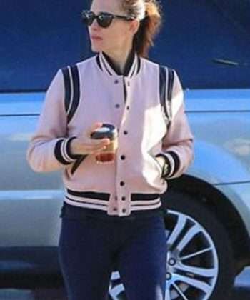 Jennifer Garner Pink Varsity Jacket