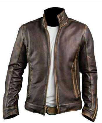 Men’s Stylish Cafe Racer Real Leather Jacket