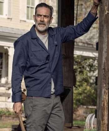 Jeffrey Dean Morgan The Walking Dead Blue Jacket