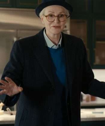 Jane Lynch Only Murders in the Building Sazz Pataki Black Trench Coat