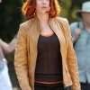 The Avengers Natasha Romanoff Tan-Brown Leather Jacket