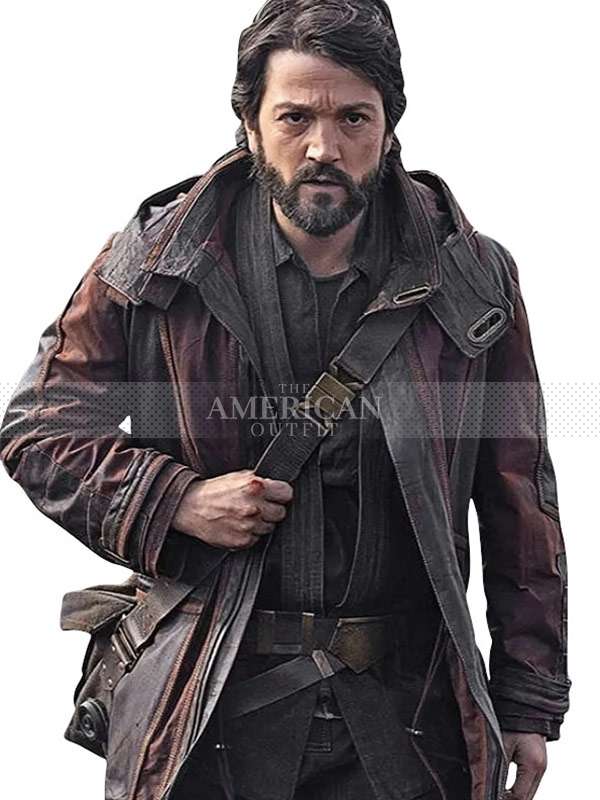 TV Series Andor Diego Luna Brown Leather Coat Andor Season 1 Cassian Andor Brown Leather Coat