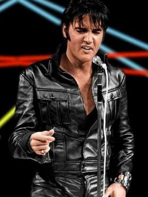 American Singer Elvis Presley 1968 Leather Jacket