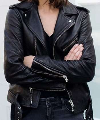 Anya Taylor-Joy The Menu (2022) Black Biker Leather Jacket