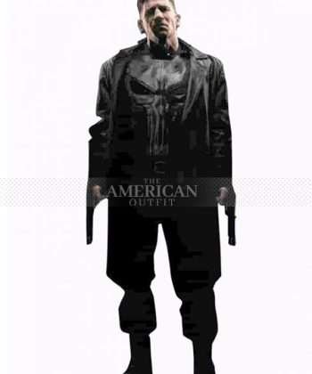 Jon Bernthal The Punisher Black Leather Coat