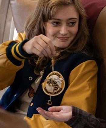 Ella Purnell Yellowjackets (2021) Blue and Yellow Varsity Jacket