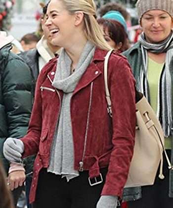 Christmas at the Palace Brittany Bristow Red Suede Leather Jacket