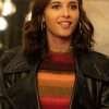 Charlies Angels Naomi Scott Black Leather Coat