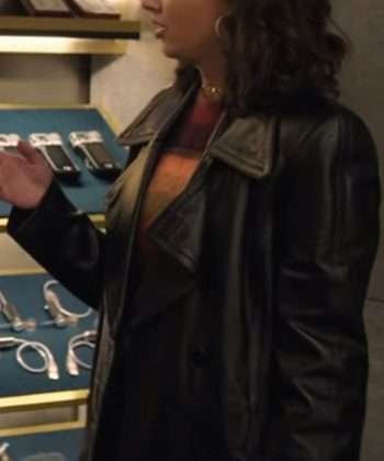 Charlies Angels Movie Elena Houghlin Black Leather Trench Coat