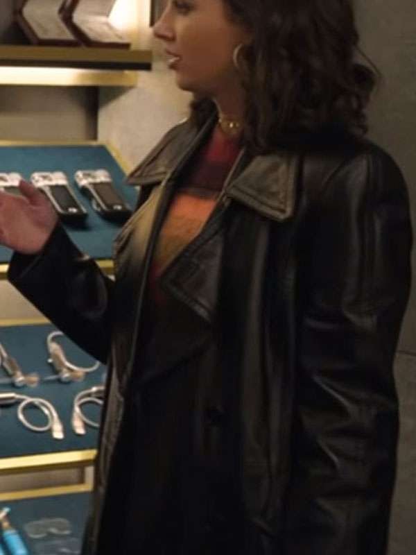 Charlies Angels Movie Elena Houghlin Black Leather Trench Coat