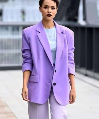 Nathalie Emmanuel The Invitation (2022) Purple Blazer
