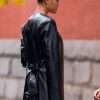 Jordan Alexander TV Series Gossip Girl (2021) Black Leather Trench Coat