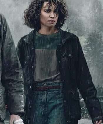 Lou (2022) Hannah Black Cotton Hooded Jacket