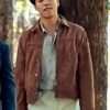 Hyun-Woo Lee Money Heist Korea - Joint Economic Area Brown Suede Leather Jacket