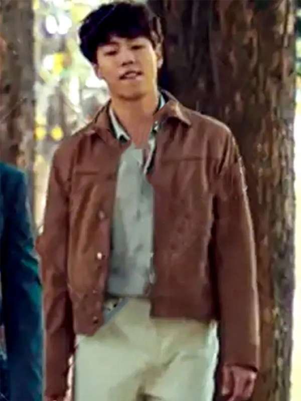 Hyun-Woo Lee Money Heist Korea - Joint Economic Area Brown Suede Leather Jacket
