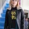 Angie Let It Snow Black Leather Jacket