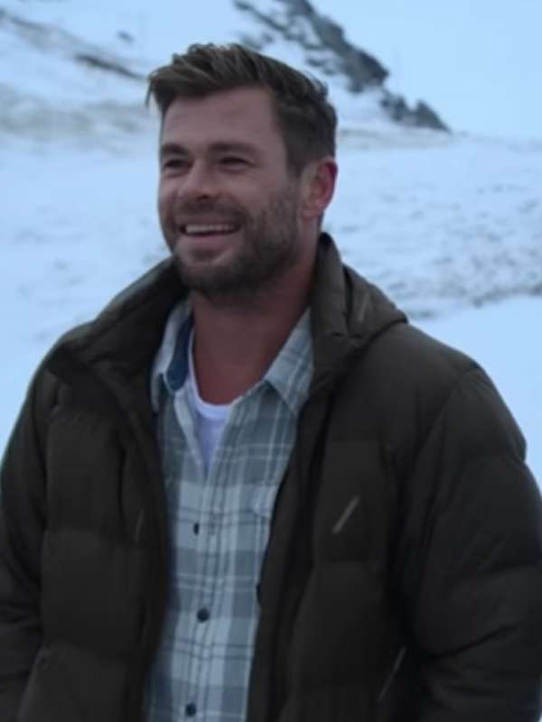 Limitless Chris Hemsworth Green Puffer Jacket Chris Hemsworth Limitless Green Hooded Jacket