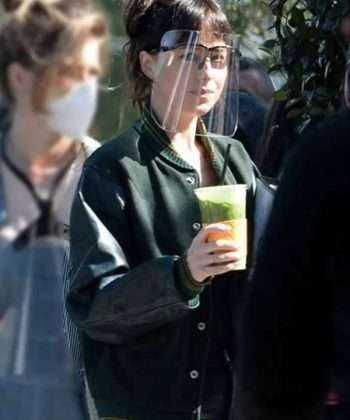 Am I OK Lucy Green Varsity Wool Jacket