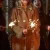 Silent Night Lucy Punch (2021) Brown Wool Coat
