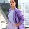 The Invitation Nathalie Emmanuel Purple Blazer