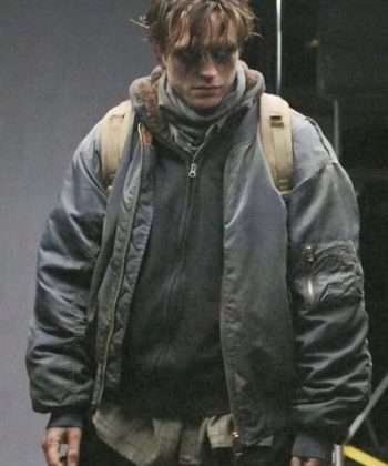 The Batman Robert Pattinson Grey Bomber Jacket