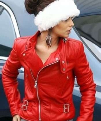Santa Claus New Cheryl Cole Red Leather Jacket