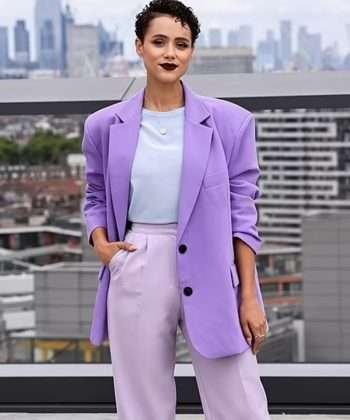Evie The Invitation Purple Blazer Coat
