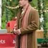 Luke Macfarlane A Magical Christmas Village Brown Wool Trench Coat