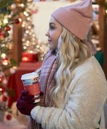 Jessy Schram A Nashville Christmas White Sherpa Jacket