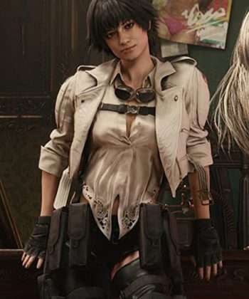 Lady Video Game Devil May Cry 5 2019 White Leather Jacket
