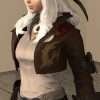 Game Final Fantasy XIV Gyuki Brown Leather Jacket