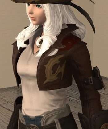 Game Final Fantasy XIV Gyuki Brown Leather Jacket